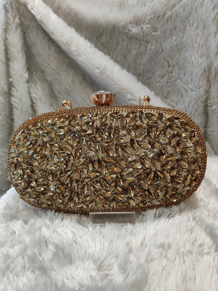 Crystal Leaf Box Clutch