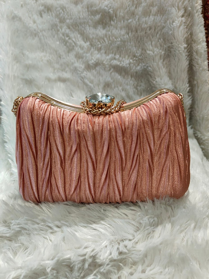 Blush Pleated Clutch