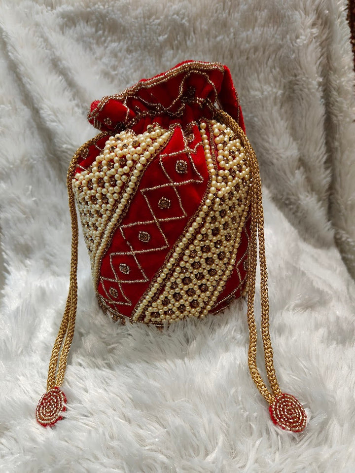 Ruby Pearl Potli Bag