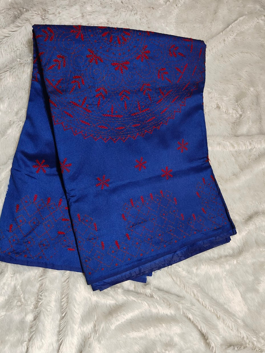 Royal Harmony – Blue & Red Saree