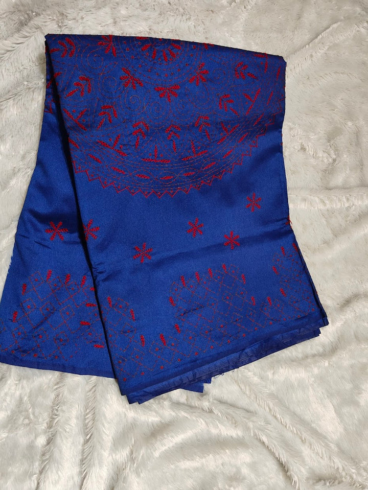 Royal Harmony – Blue & Red Saree