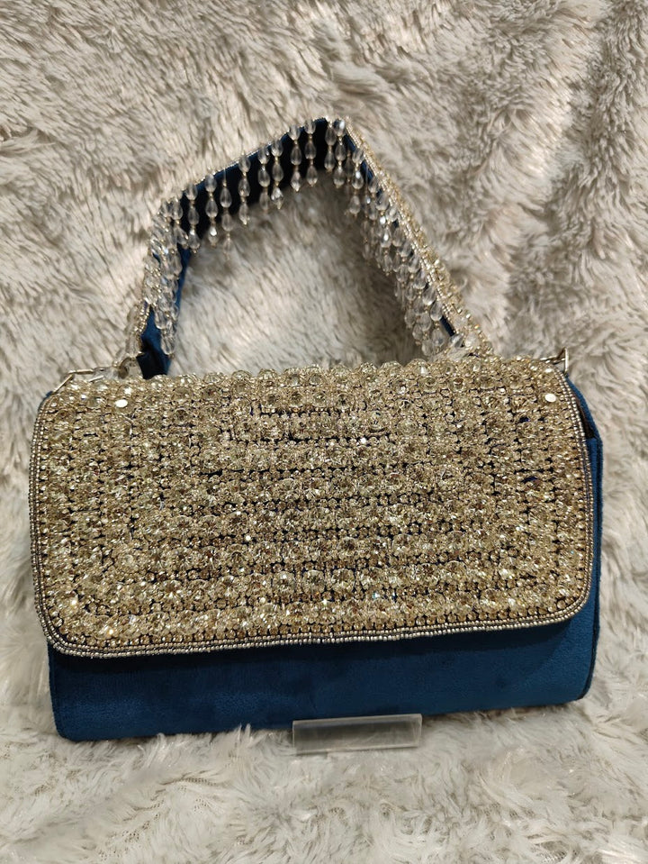 Royal Blue Crystal Handbag
