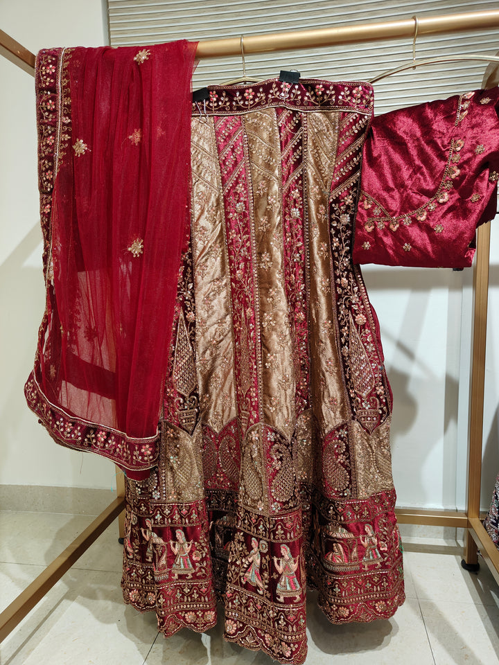 Maroon Majesty Lehenga