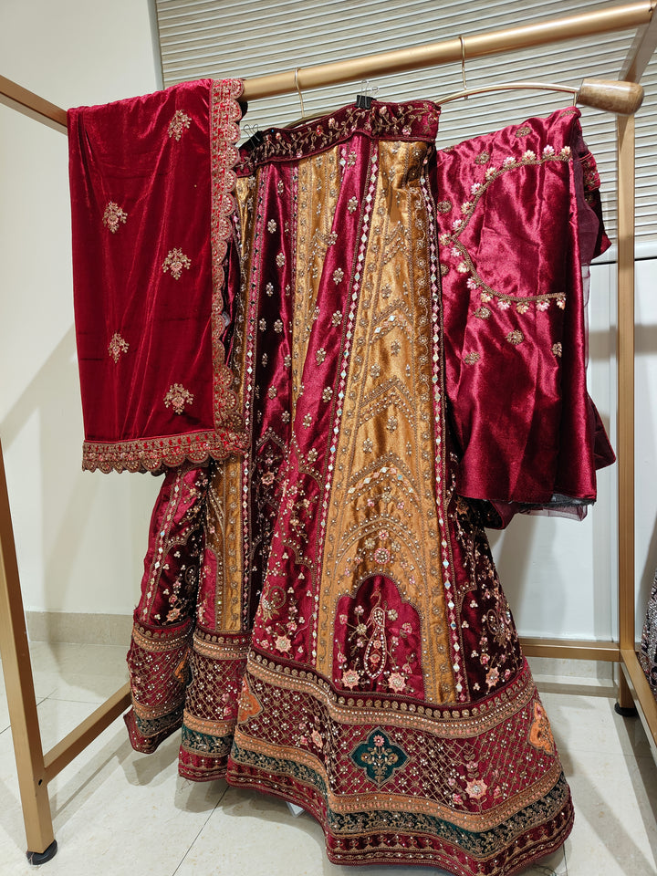 Maroon Royal Zardosi Lehenga Set