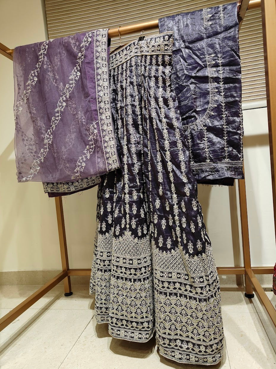 Midnight Blue Embroidered Lehenga