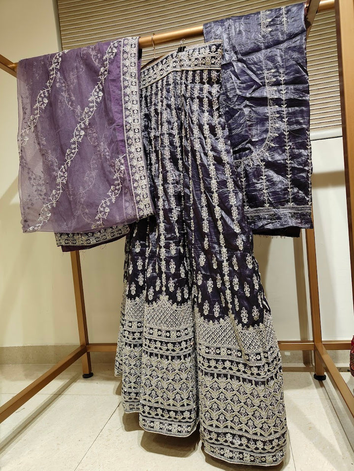 Midnight Blue Embroidered Lehenga