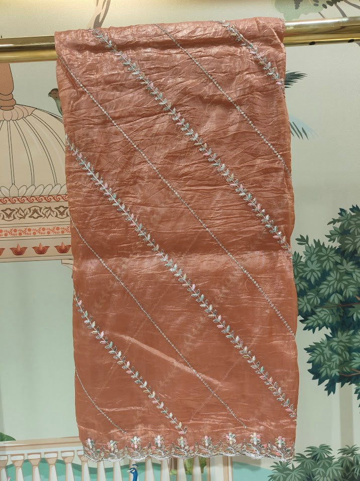 Organza sequence embroidery sarees
